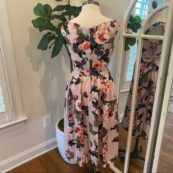 New Preen by Thornton bregazzi hammered Rose Florence dress floral size s - Picture 2 of 7